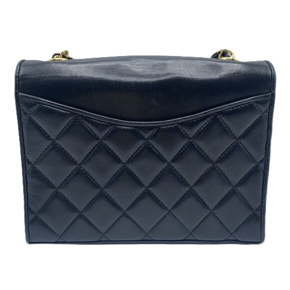 CHANEL Black Lambskin Leather Shoulder Bag - Picture 2 of 7